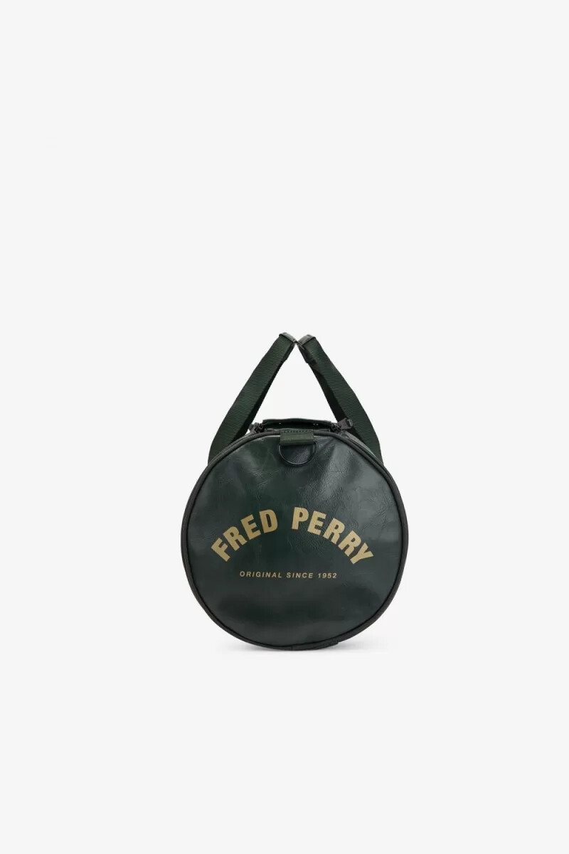 bolso fred perry tonal barrel para hombre verde oscuro
