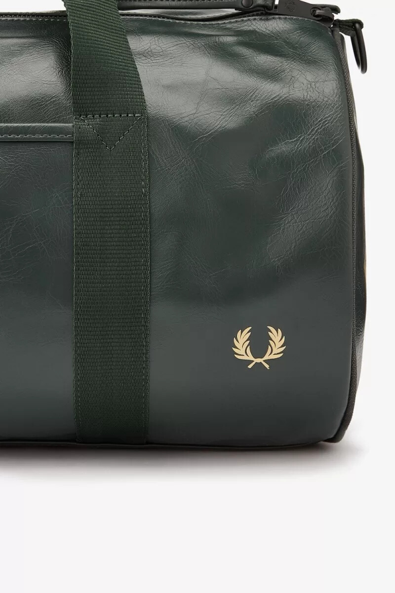bolso fred perry tonal barrel para hombre verde oscuro