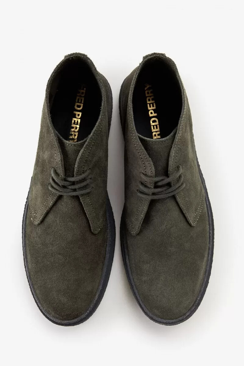 botas fred perry hawley para hombre color verde campo