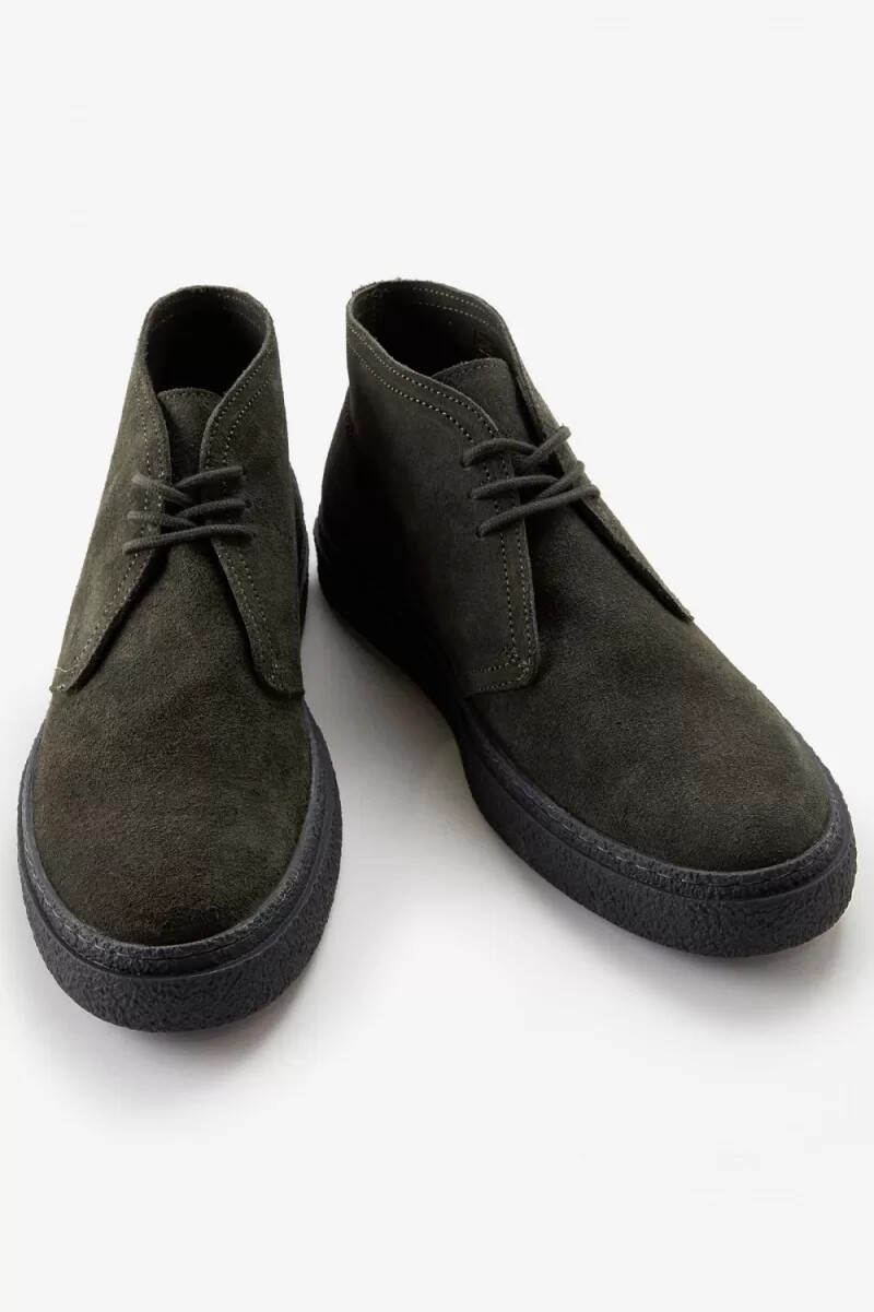 botas fred perry hawley para hombre color verde campo