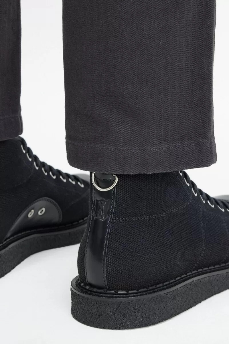 botas fred perry canvas monkey para mujer negras