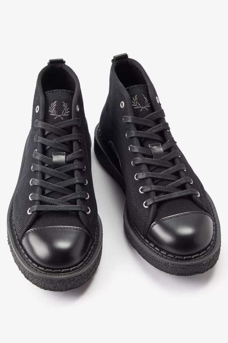 botas fred perry canvas monkey para mujer negras