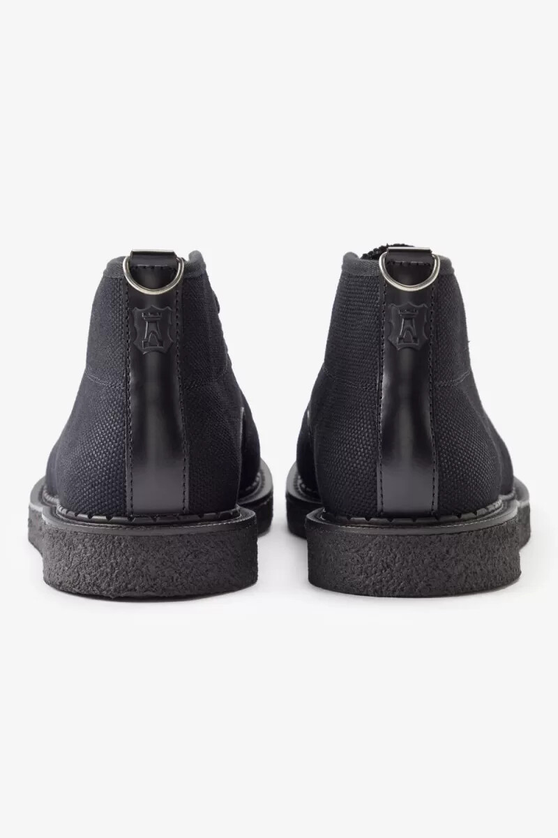 botas fred perry canvas monkey para mujer negras