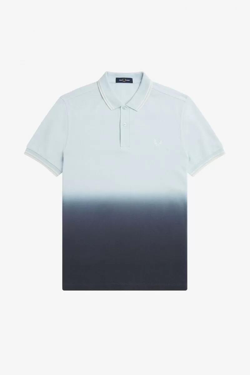 camisa fred perry ombre para hombre en color aguamarina claro