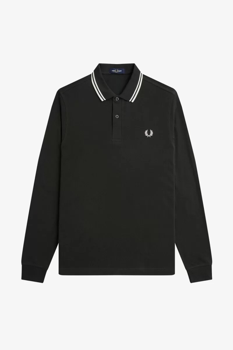camisa fred perry m3636 para hombre verde noche blanco nieve