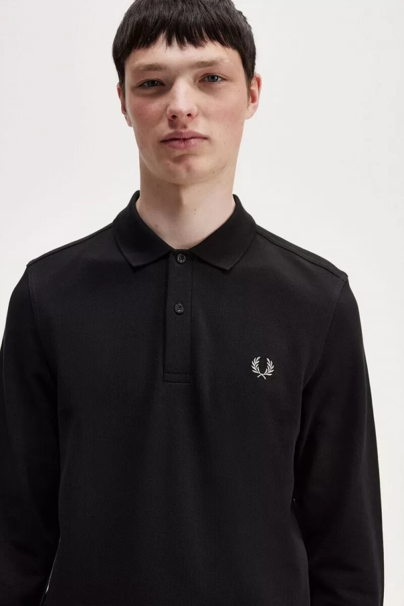 camisa fred perry m6006 para hombre color negro cromado