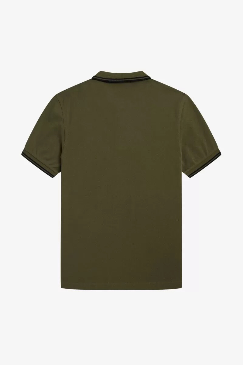 camisa fred perry m3600 para hombre uniforme verde y negro
