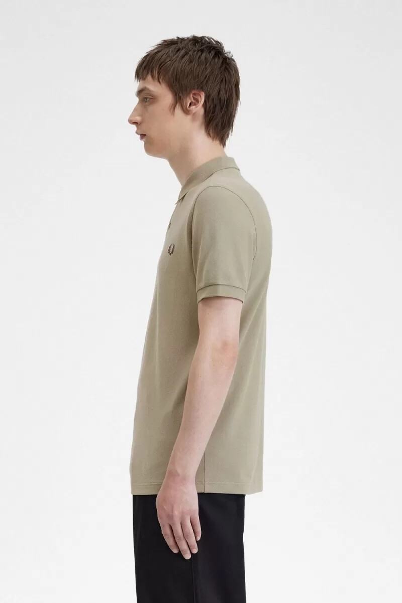camisa fred perry m6000 para hombre gris cálido rojo oscuro