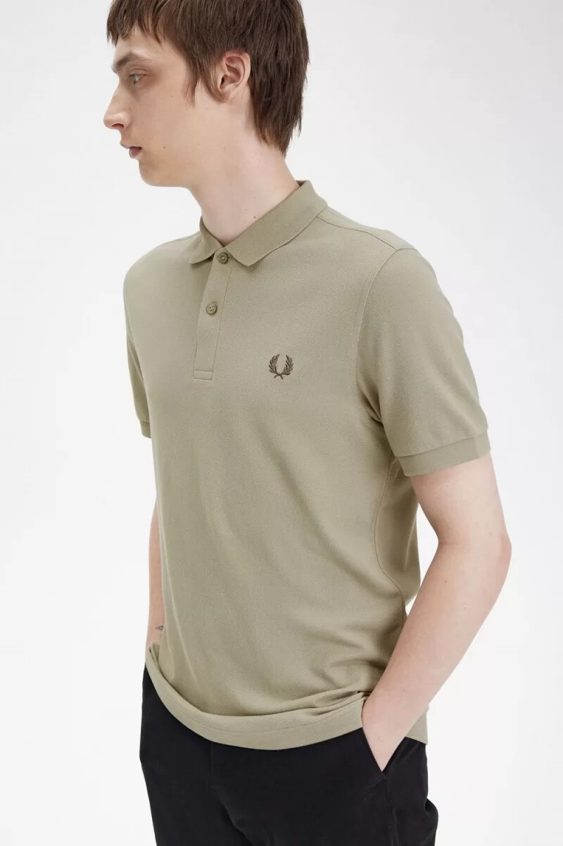 camisa fred perry m6000 para hombre gris cálido rojo oscuro