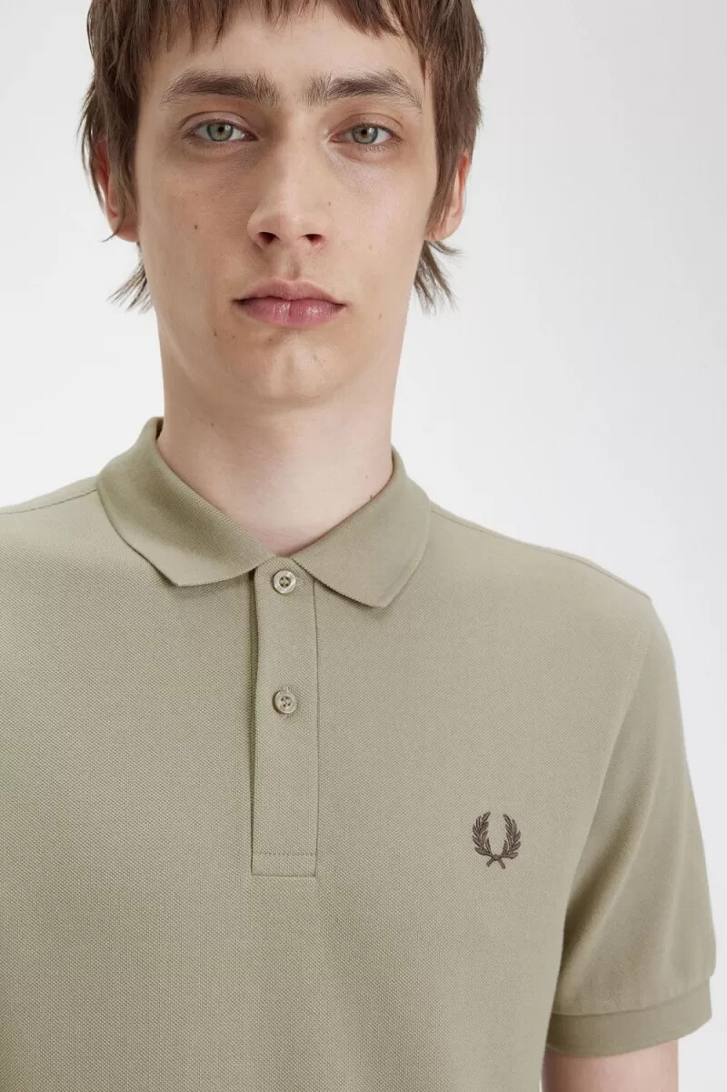 camisa fred perry m6000 para hombre gris cálido rojo oscuro