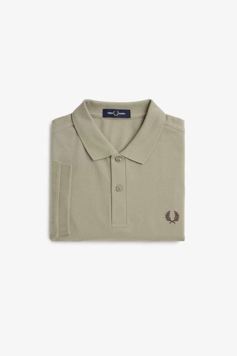 camisa fred perry m6000 para hombre gris cálido rojo oscuro