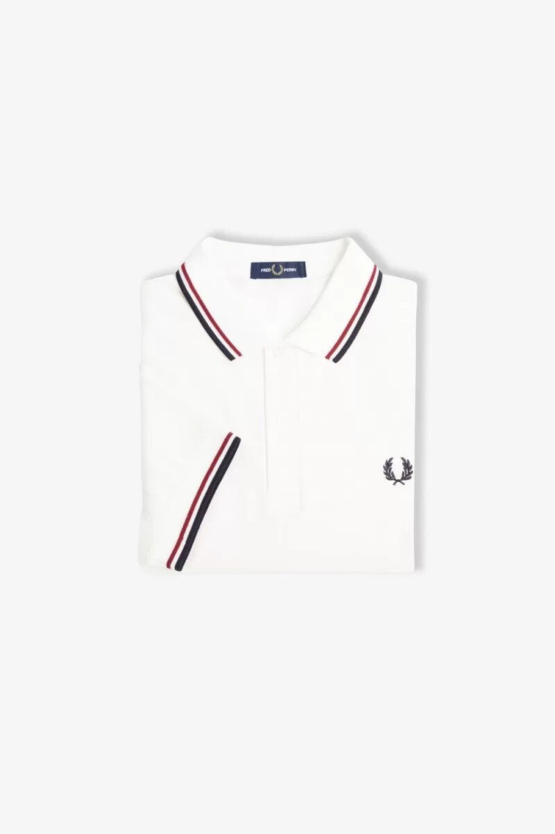 camisa fred perry m3600 para hombre blanco nieve rojo quemado azul marino
