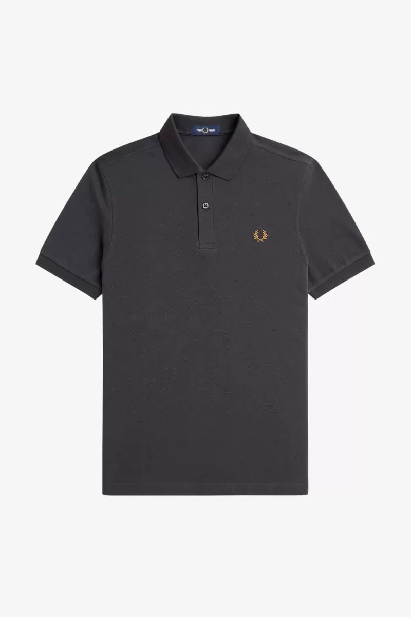 camisa fred perry m6000 para hombre color gris ancla y café oscuro