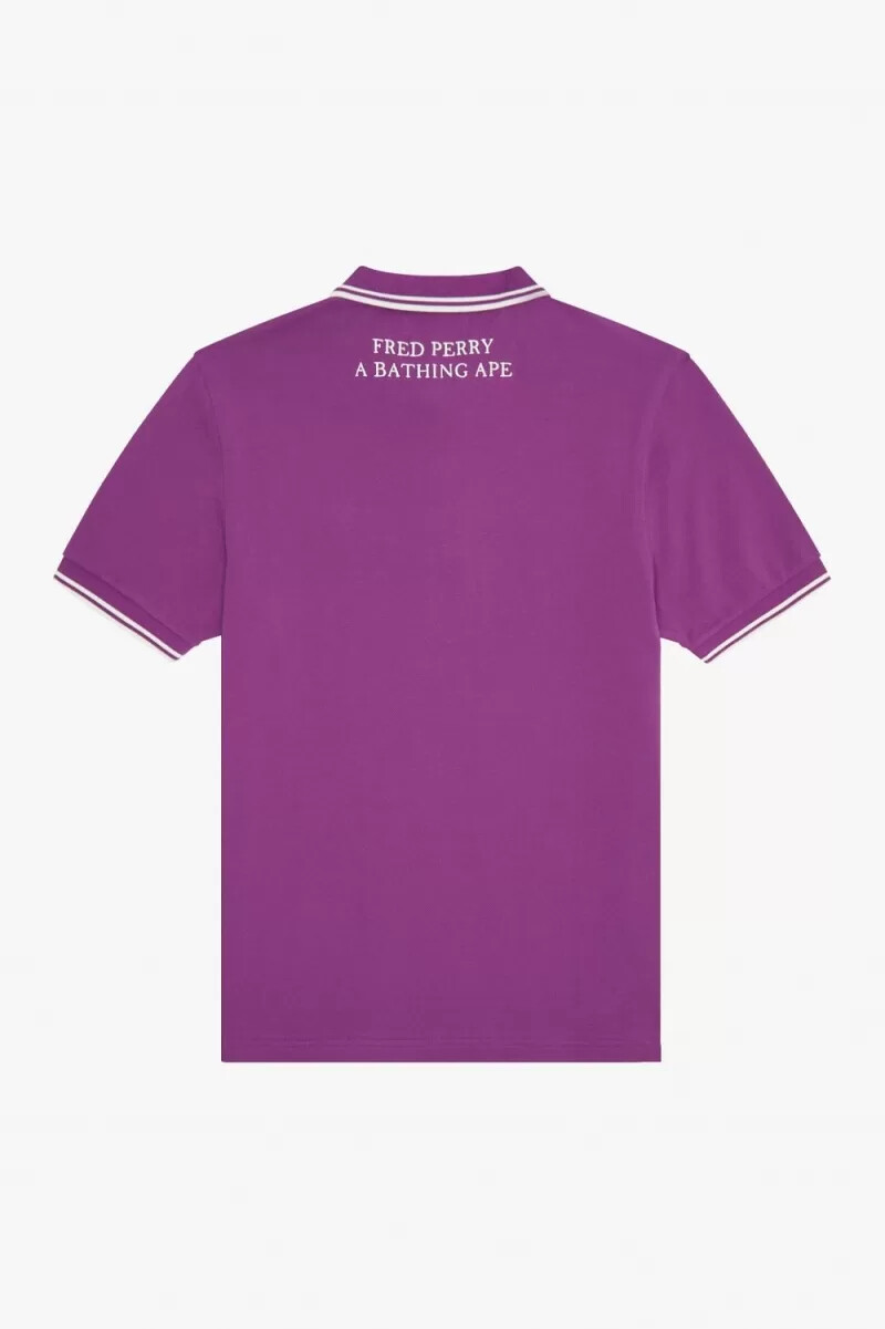 camisa de camuflaje morada para hombre de fred perry
