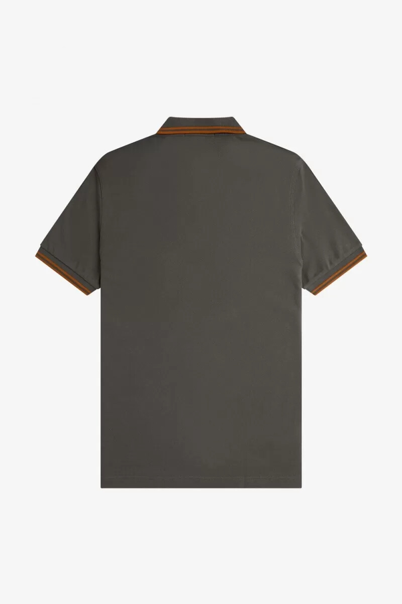 camisa fred perry m3600 para hombre color verde campo y marrón