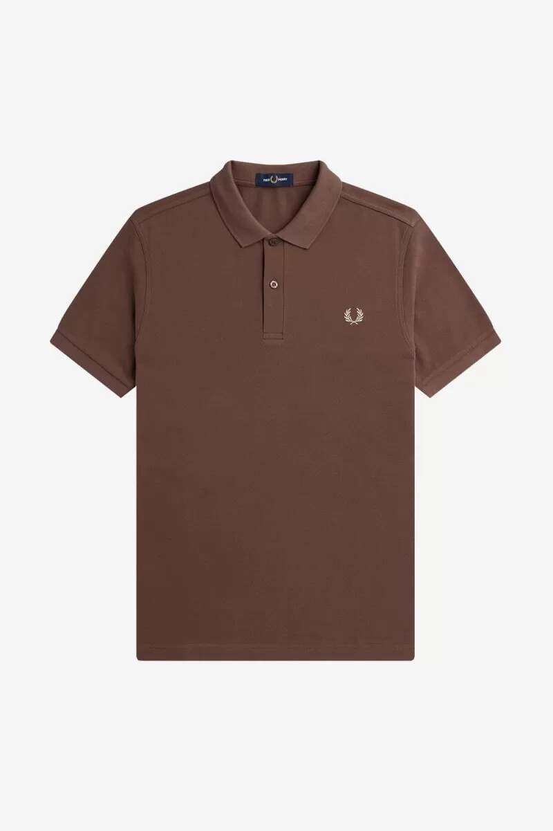 camisa fred perry m6000 para hombre color rojo oscuro y gris cálido