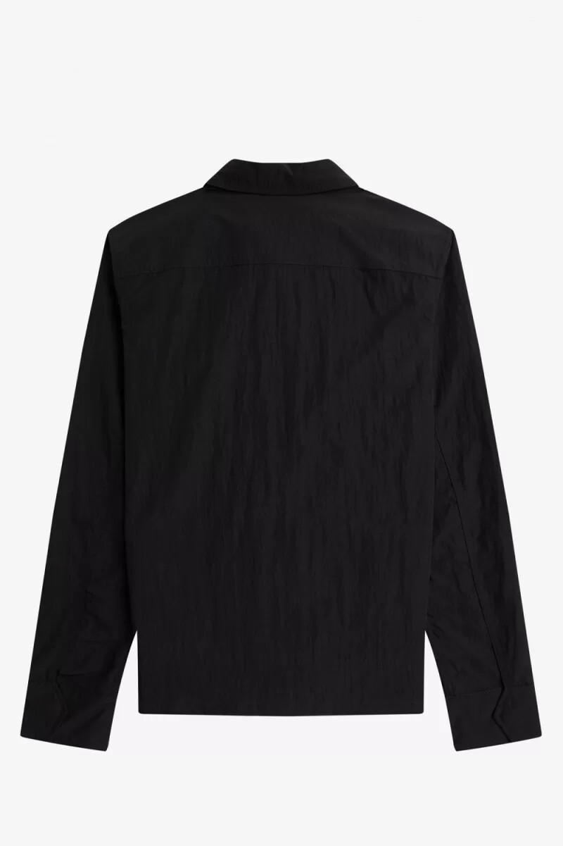 camisa fred perry con cremallera para hombre color negro