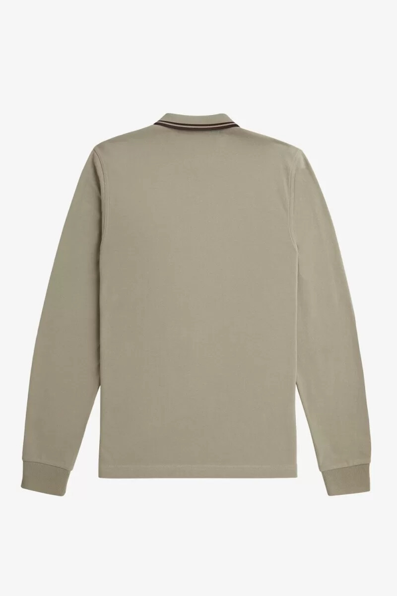 camisa fred perry m3636 para hombre gris cálido rojo oscuro