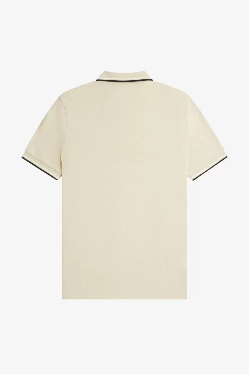 camisa fred perry m3600 para hombre color avena beige y negro