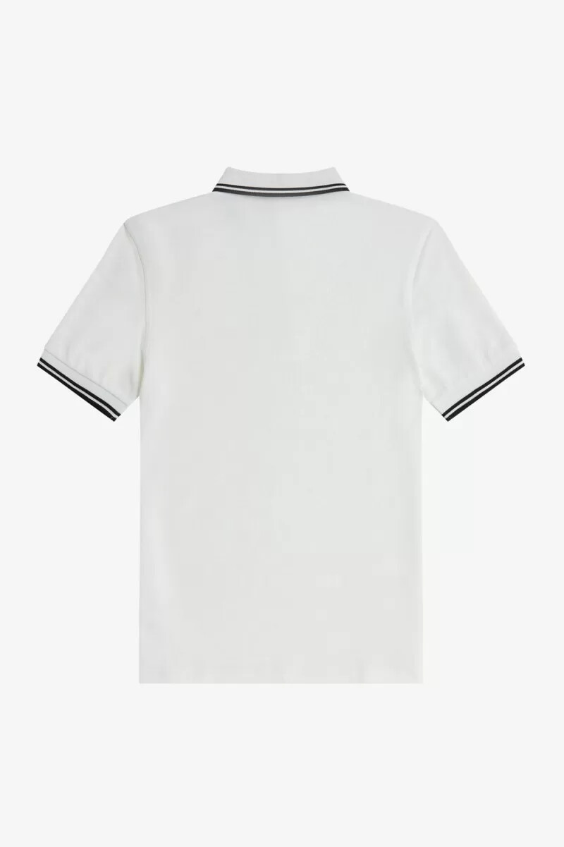 camisa fred perry m3600 para hombre blanca y negra