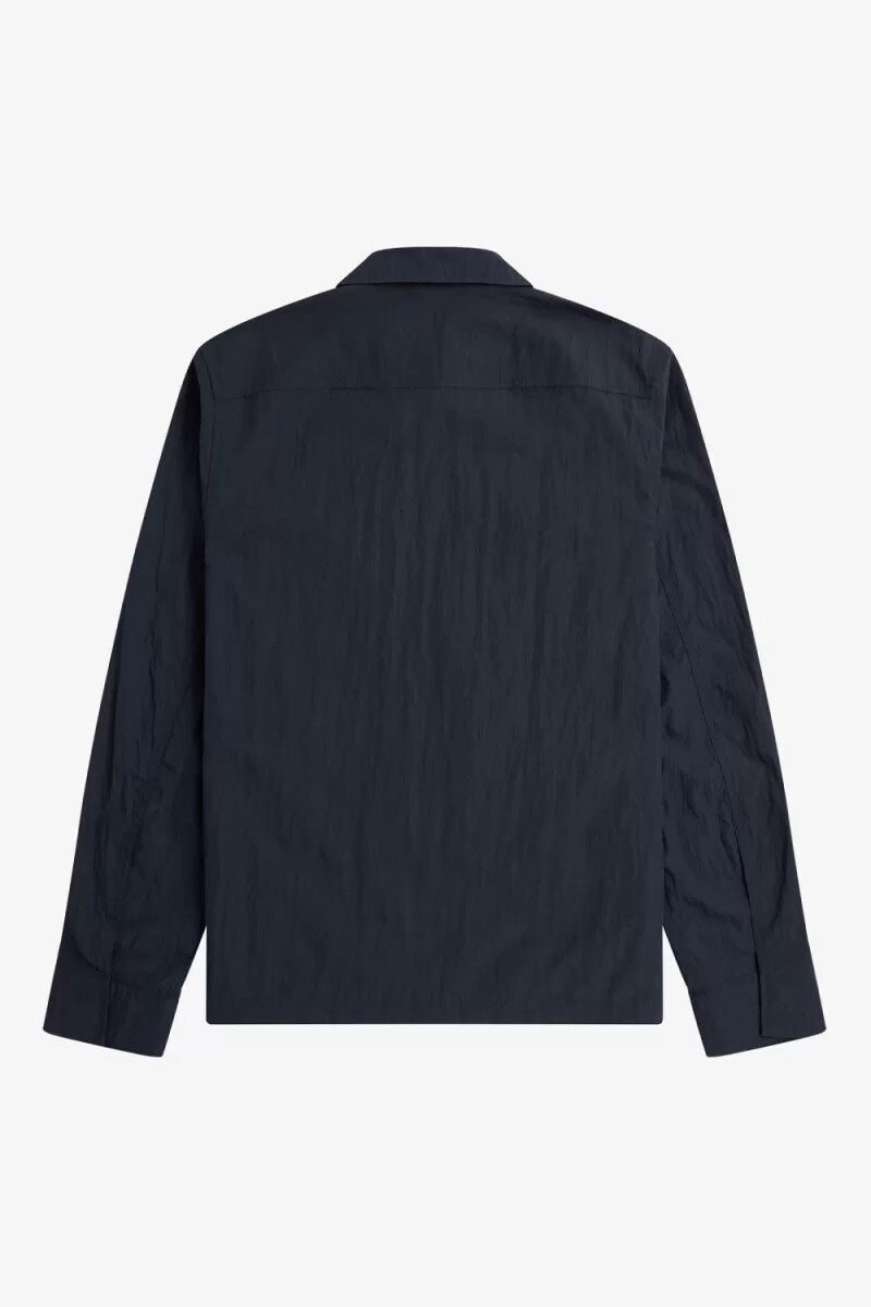 camisa fred perry con textura y cremallera para hombre color azul marino