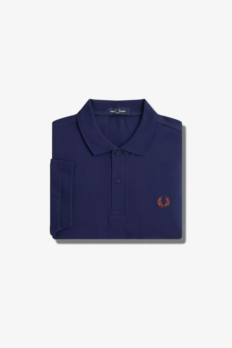 camisa fred perry m6000 para hombre color azul marino francés marrón whisky