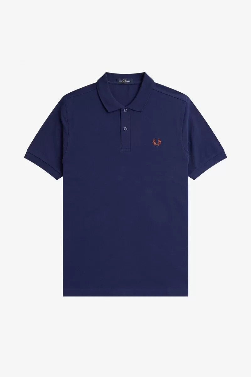 camisa fred perry m6000 para hombre color azul marino francés marrón whisky
