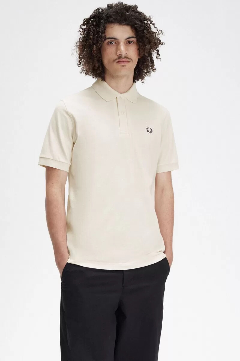 camisa fred perry m3 para hombre beige y negra
