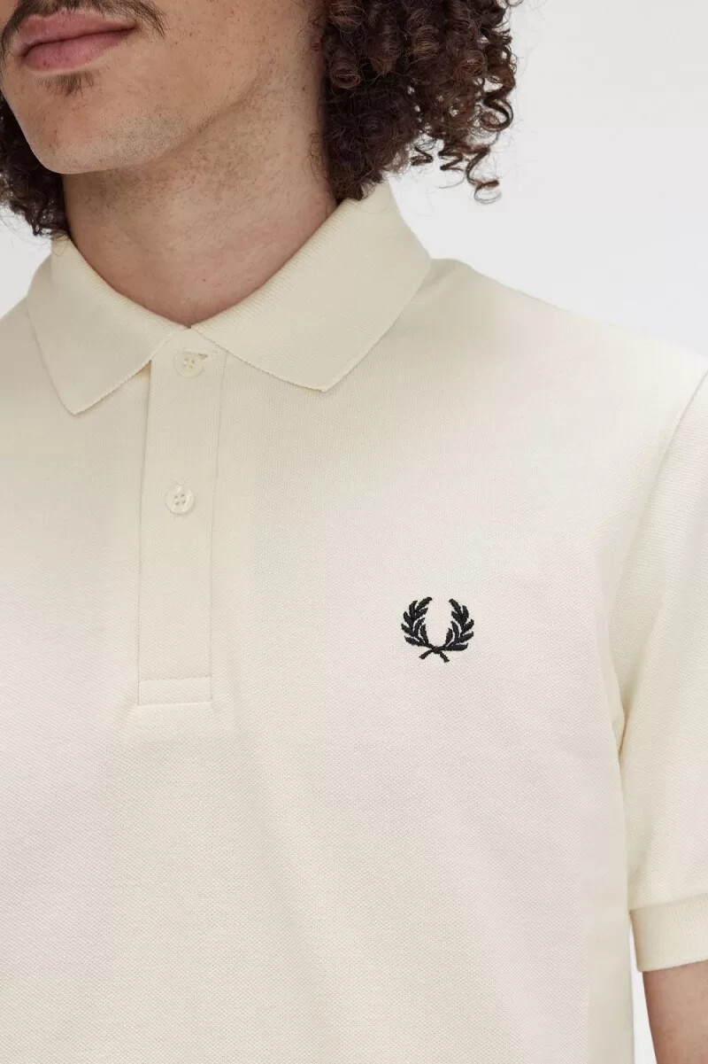 camisa fred perry m3 para hombre beige y negra