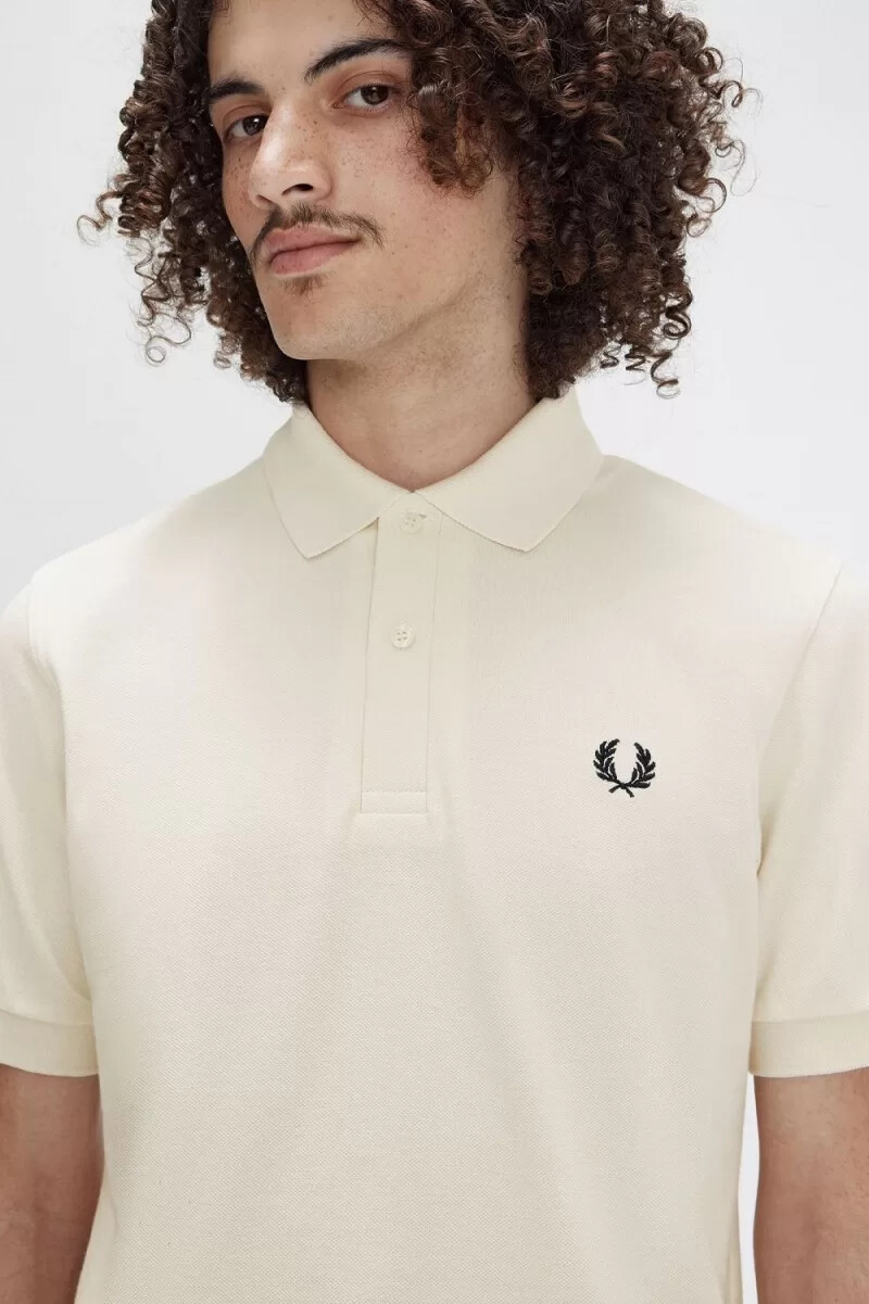 camisa fred perry m3 para hombre beige y negra