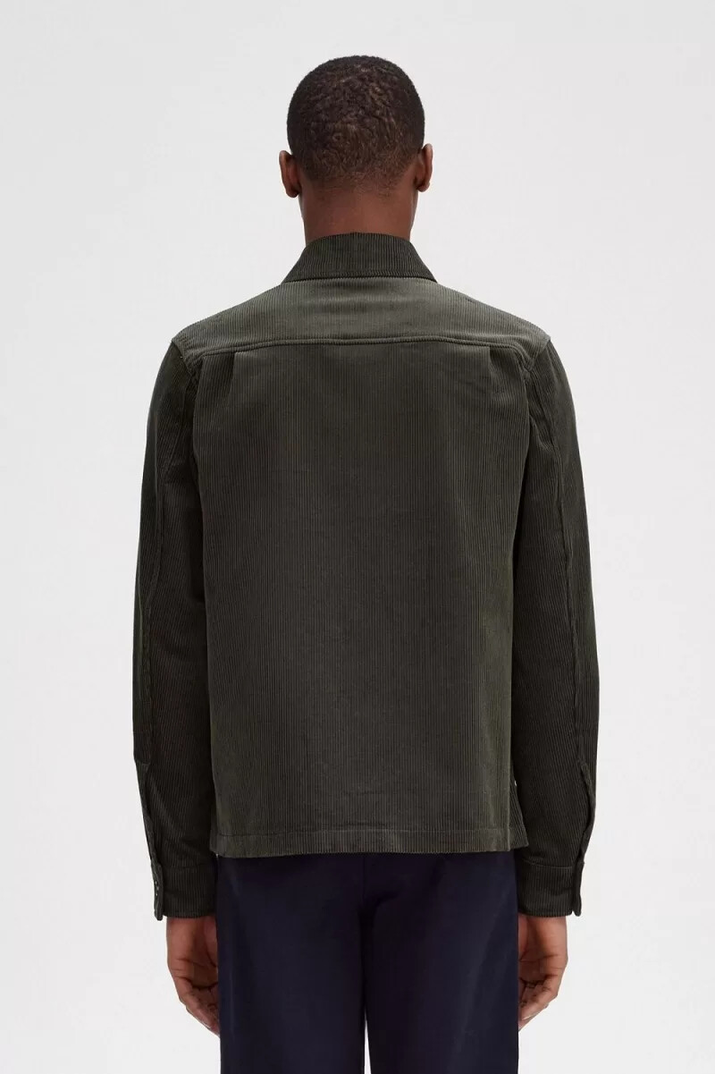 camisa de pana fred perry para hombre color verde campo
