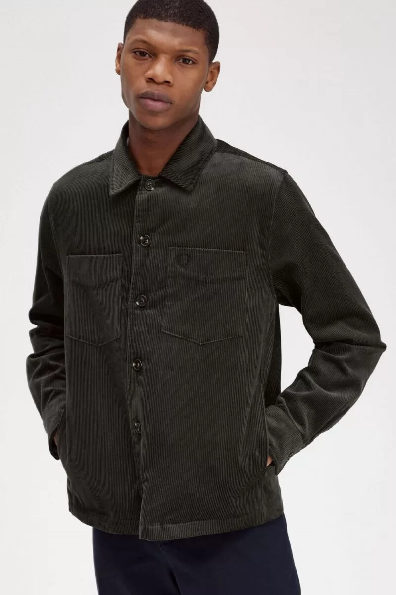 camisa de pana fred perry para hombre color verde campo