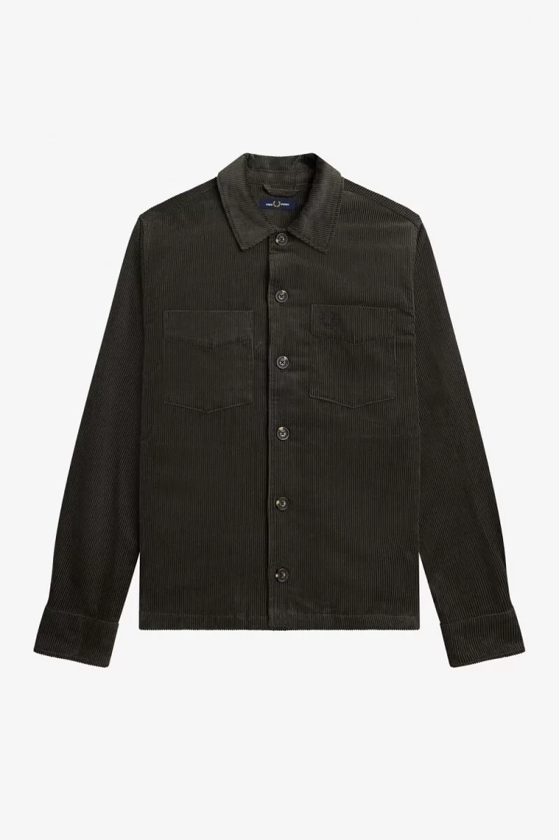 camisa de pana fred perry para hombre color verde campo