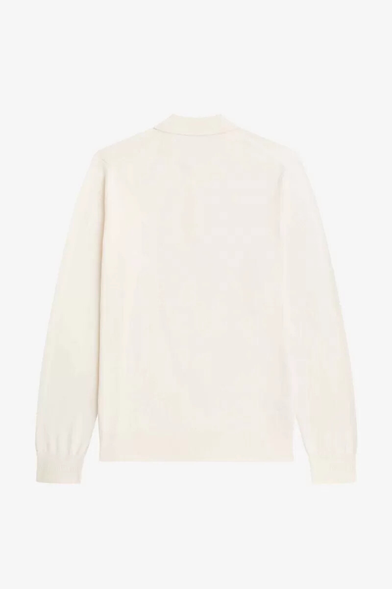 camisa de punto de manga larga fred perry para hombre en beige