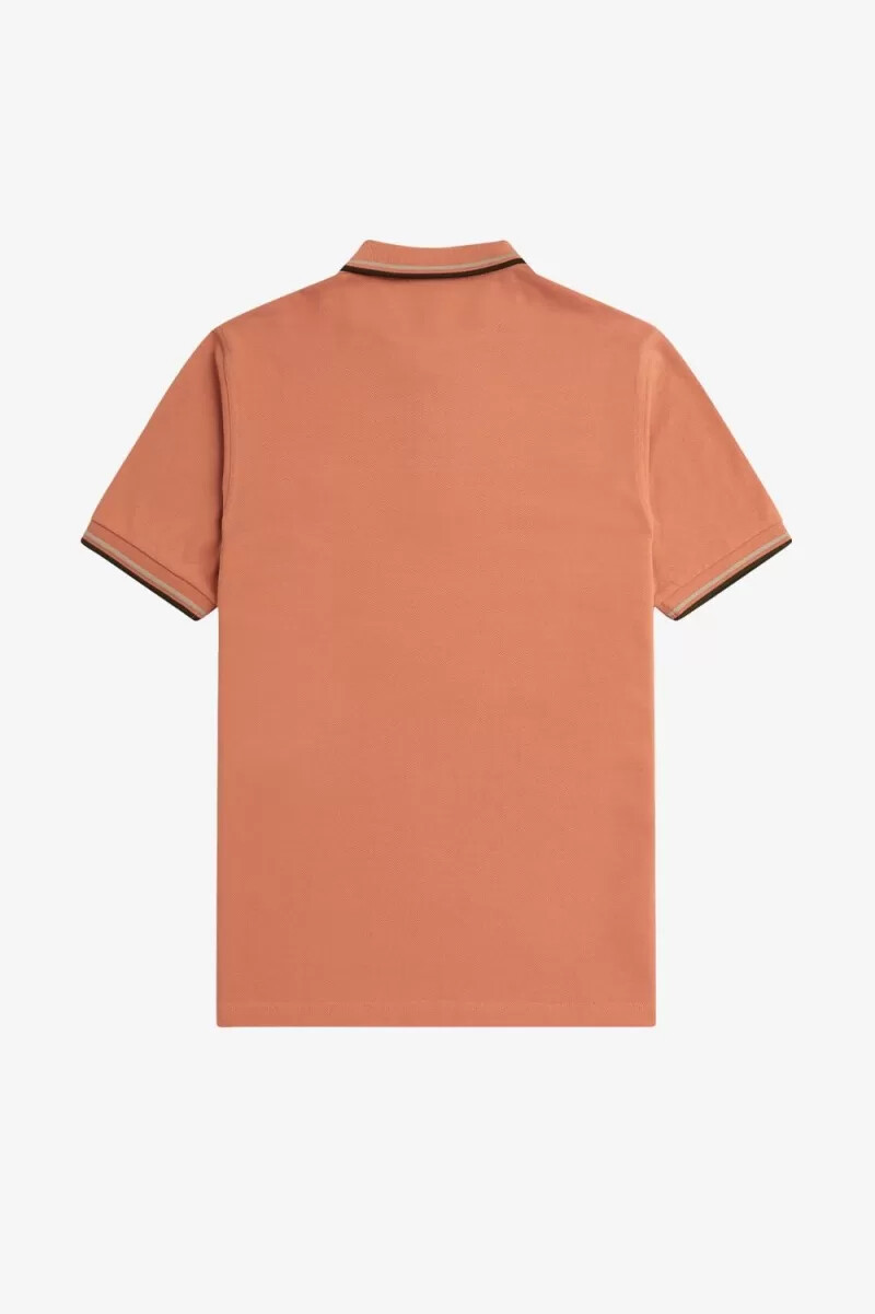 camisa fred perry m3600 para hombre color óxido claro gris cálido verde noche