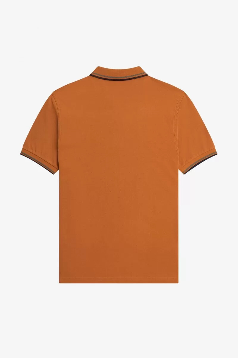 camisa fred perry m3600 para hombre color marrón verde y azul marino
