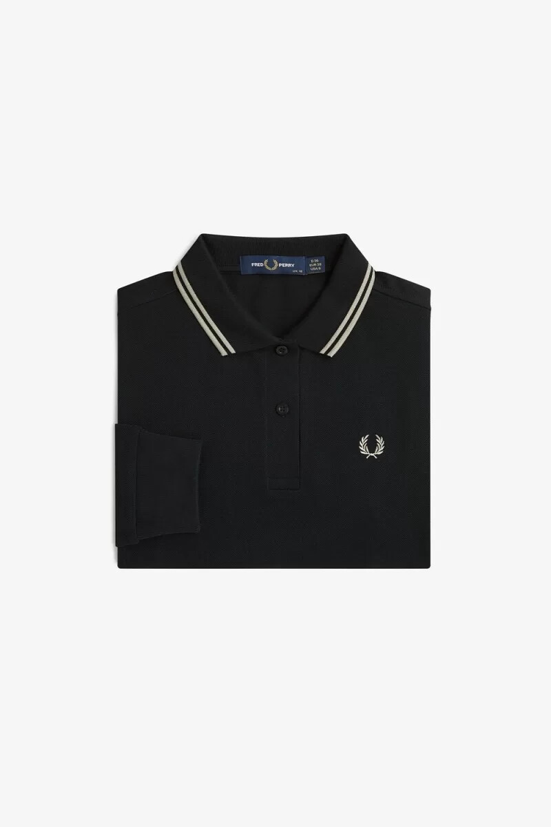 camisa fred perry g3636 para mujer color negro y gris cálido