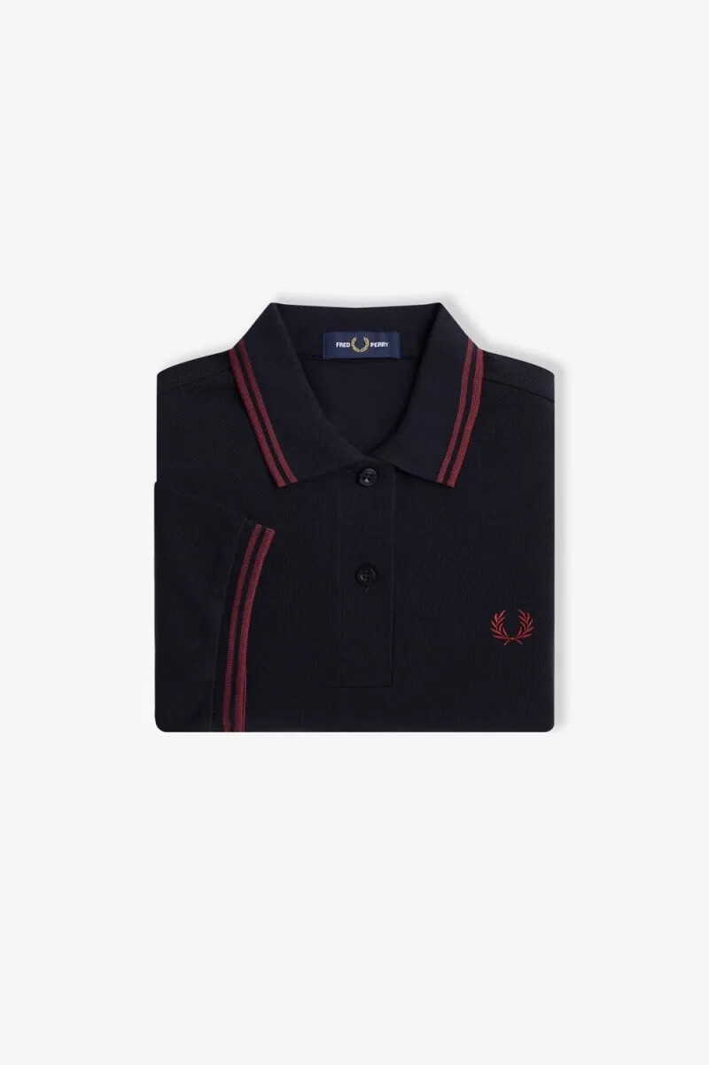 camisa fred perry g3600 para mujer color azul marino color sangre de buey