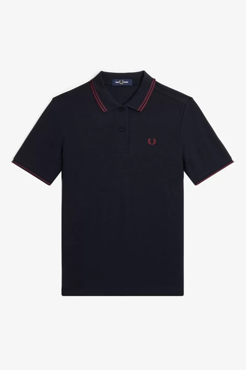 camisa fred perry g3600 para mujer color azul marino color sangre de buey