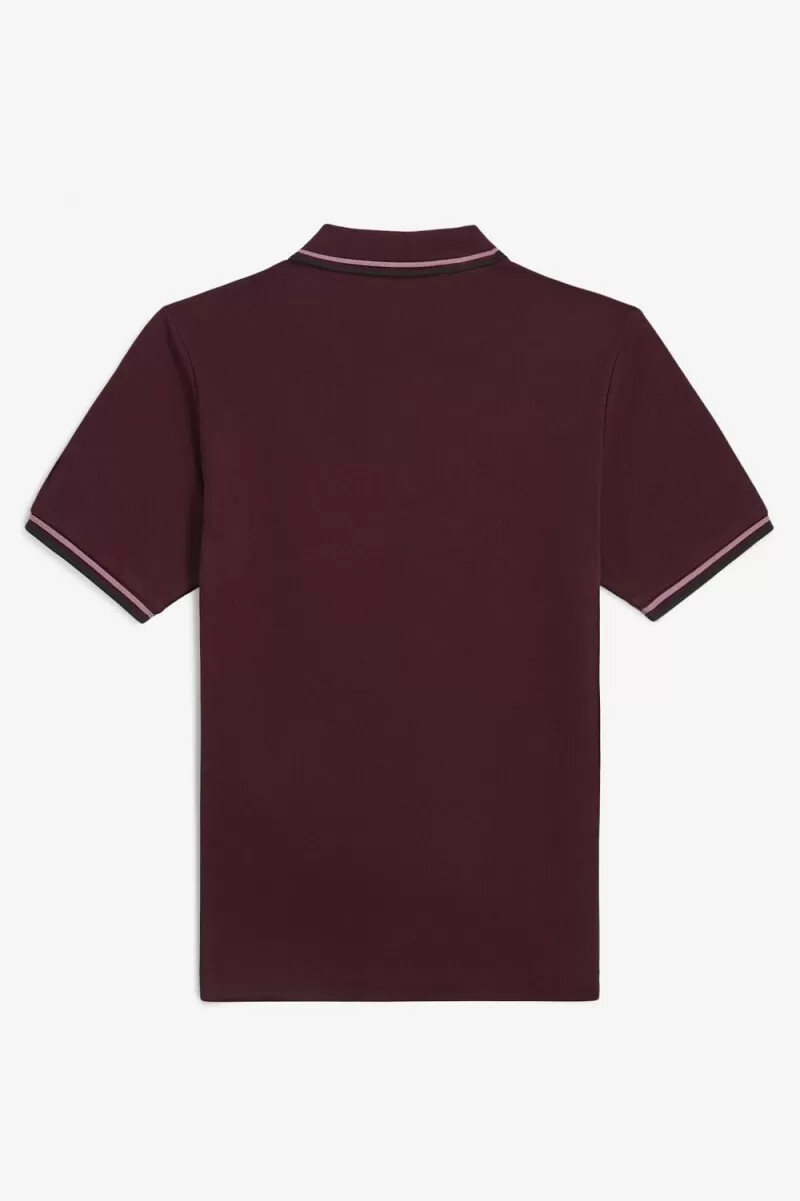 camisa fred perry g3600 para mujer color sangre rosa polvoriento y negro