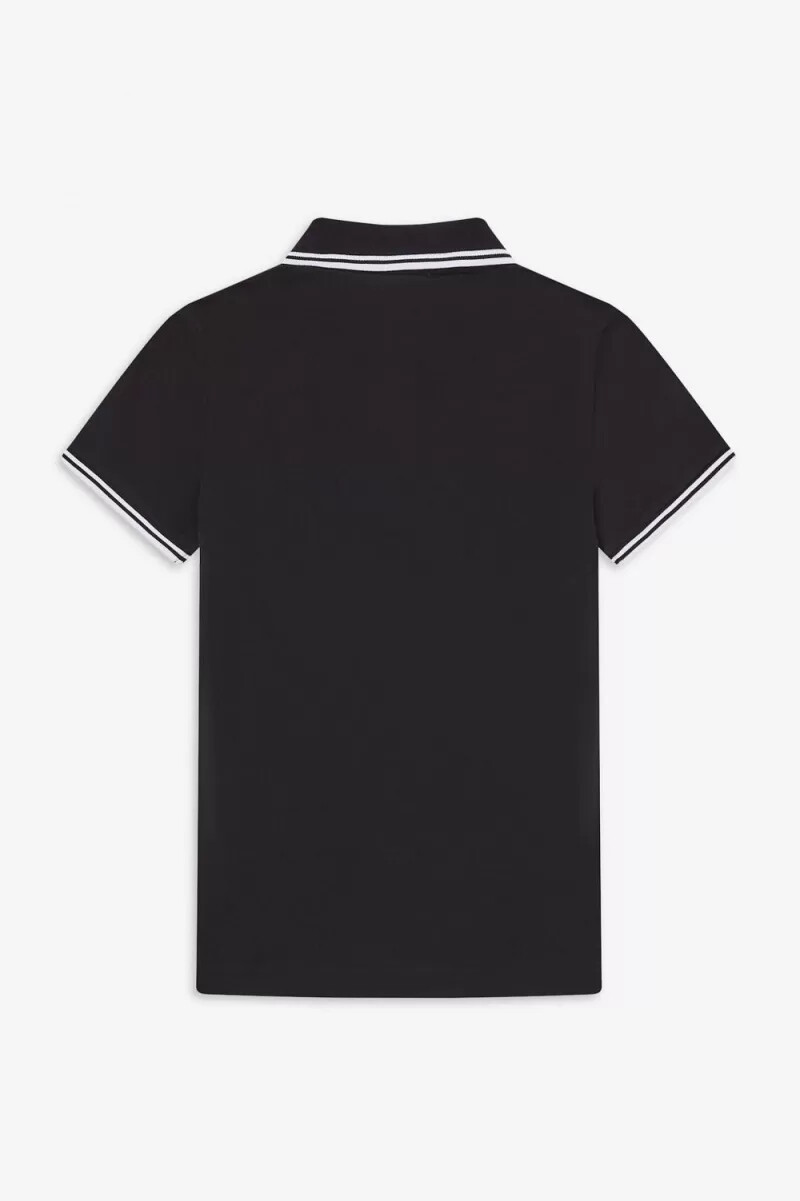 camisa fred perry g3600 para mujer negra y blanca