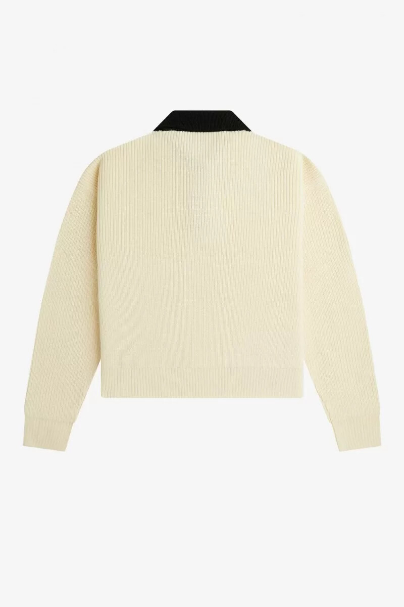 camisa de punto fred perry para mujer en beige