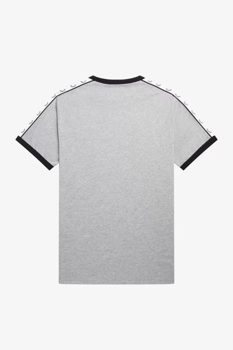 camiseta fred perry con ribetes en gris para hombre