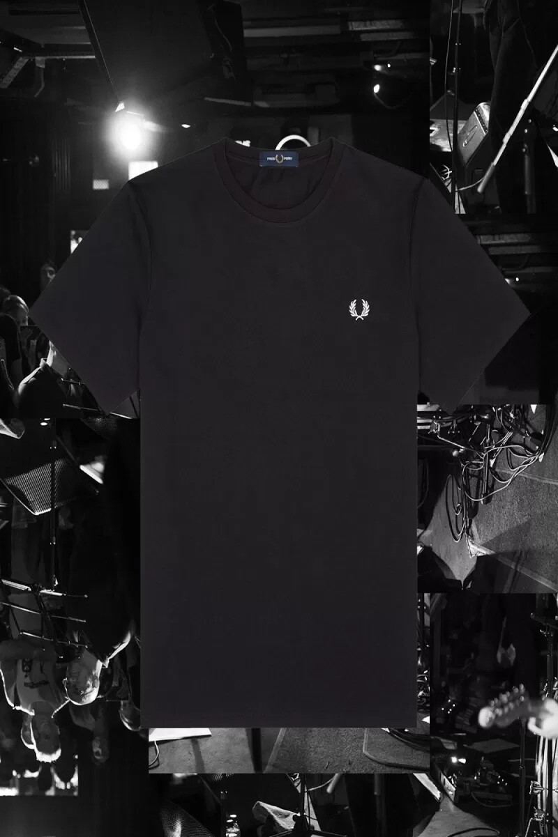 camiseta fred perry bristol ringer para hombre color negro