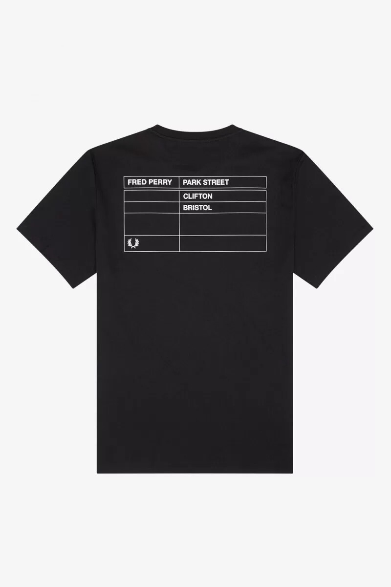 camiseta fred perry bristol ringer para hombre color negro