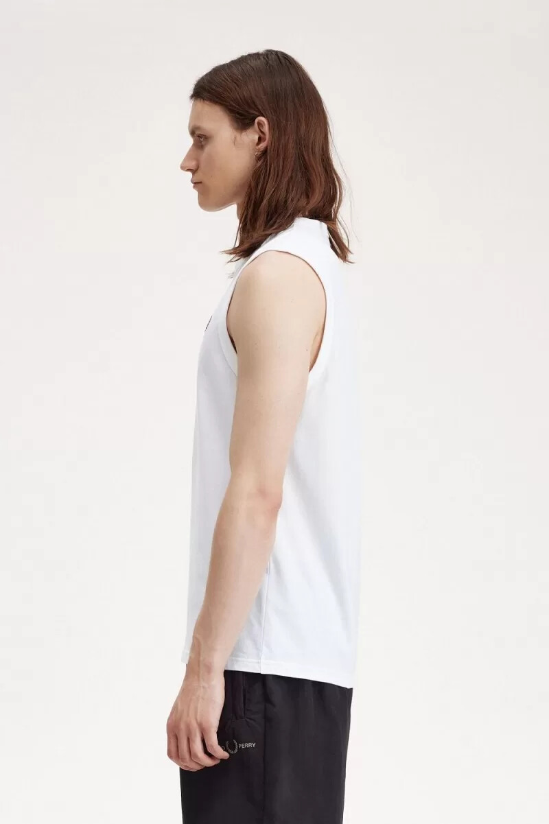 camiseta fred perry con cuello redondo para hombre blanca