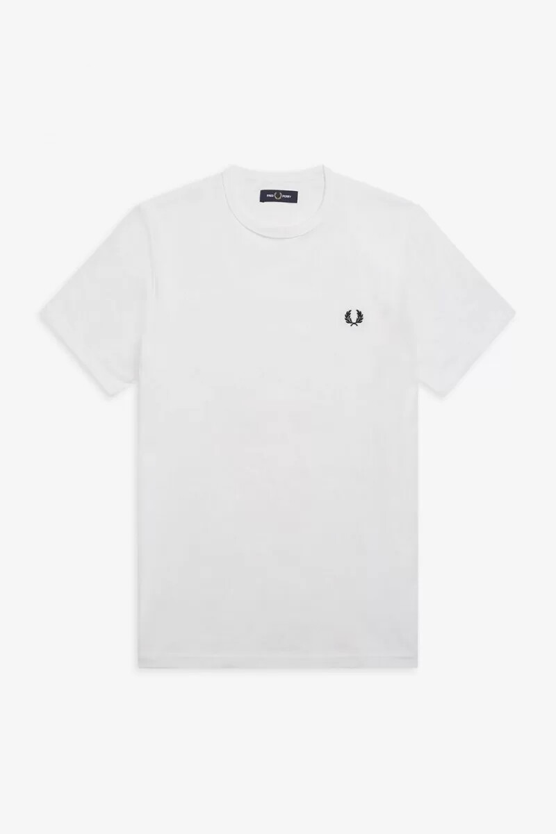 camiseta fred perry ringer para hombre blanca