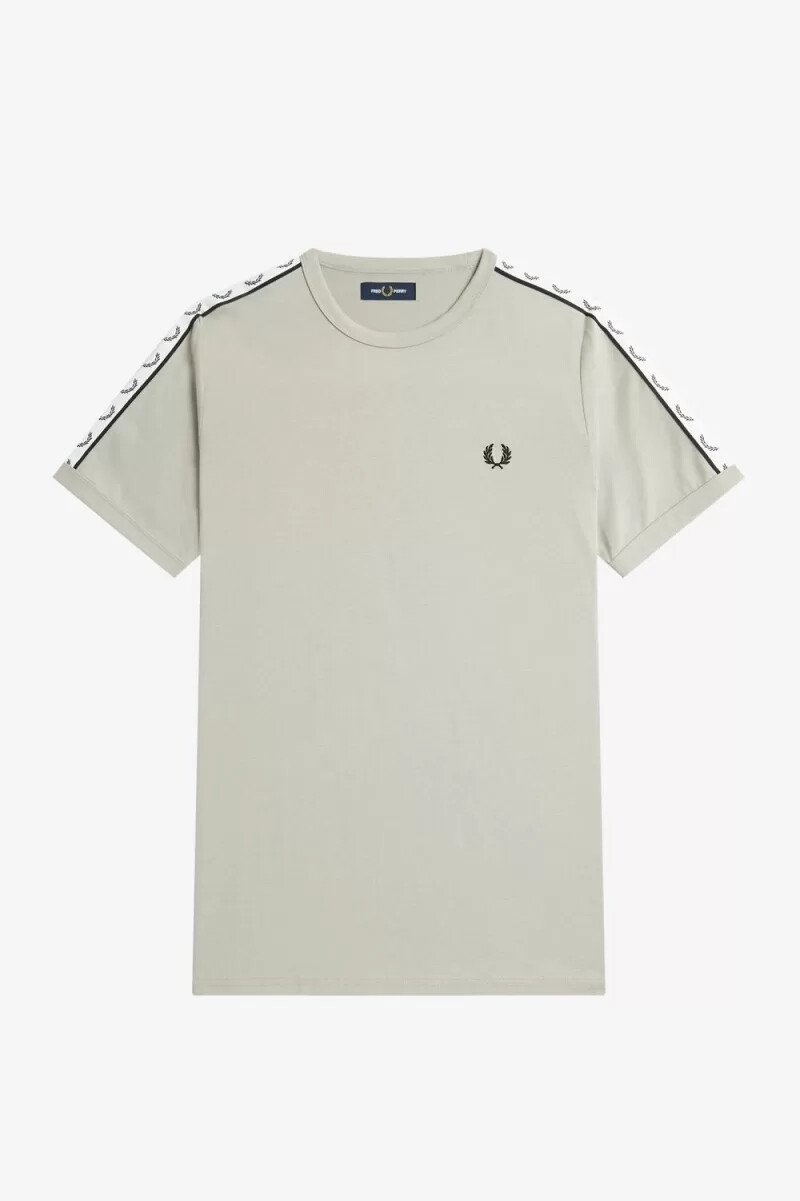 camiseta fred perry con ribetes en gris para hombre