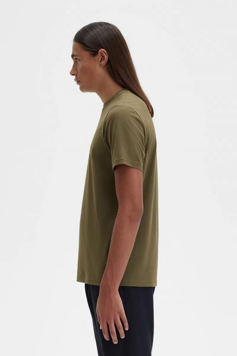 camiseta bordada fred perry para hombre uniforme verde