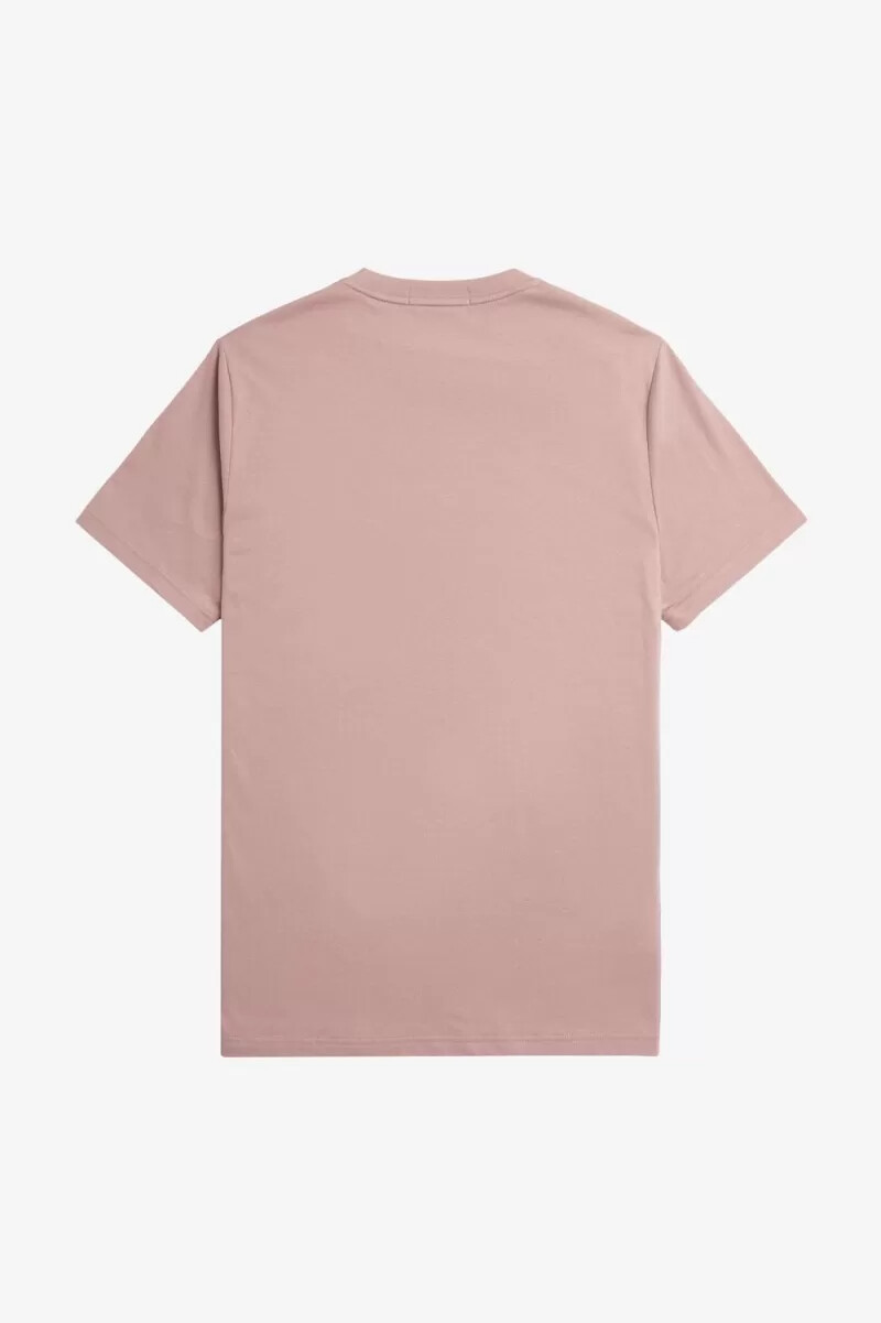 camiseta bordada fred perry para hombre en rosa oscuro